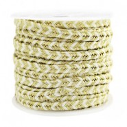 Macramé bead cord braided 4mm Gold-white